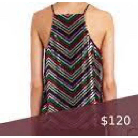 Amanda Uprichard Mako Sequin Halter | Sparkly Chevron Top โ Brand New - โฆ - Picture 5 of 8